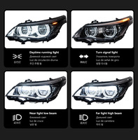 Ensemble de phares LED bicolores WLJ Plug-and-play style M5 avec DRL pour BMW Série 5 E60 2003-2010 Jaune et Blanc