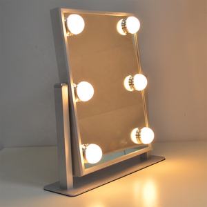 <span class=keywords><strong>Espejo</strong></span> de maquillaje de mesa de inodoro LED estilo círculo de luz rotación de 360 grados - Product Image 4