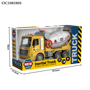 Jouet de camion bétonnière ouverte de porte de voiture à friction de simulation avec son léger - Product Image 6