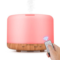 Diffuseur d'arôme 500ML avec haut-parleur APP Diffuseur d'arôme Brume Grain de bois Diffuseur d'huile d'aromathérapie 7 LED Lumière pour voiture Bureau à domicile