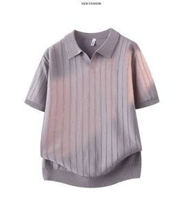 Polo en maille pour homme style Old Money, Nouveauté 2026, Léger et respirant, Manches courtes, Décontracté et élégant - Product Image 4