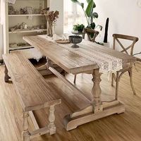 Table à manger moderne en bois massif pour la maison, meubles durables pour restaurant, séjour chez l'habitant