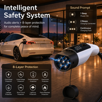 Chargeur EV portable 7kW 32A NACS Type 2 pour véhicule électrique, charge intelligente de niveau 2, courant réglable, fabricant