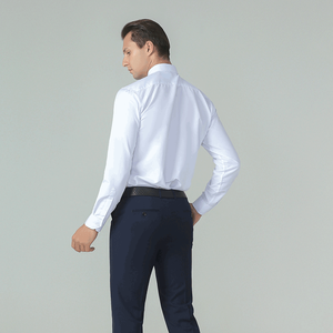 Chemise blanche pour <span class=keywords><strong>homme</strong></span> - Élégante, tendance, <span class=keywords><strong>simple</strong></span>, couleur unie, respirante, pour <span class=keywords><strong>tenue</strong></span> de travail, haut pour <span class=keywords><strong>homme</strong></span> - Product Image 3