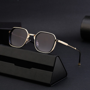 Gafas de Sol Lmamba Clásicas Vintage Cuadradas con Degradado, Elegantes de Metal, Marca de Moda, Diseño Personalizado con Logotipo, para Hombre - Product Image 1