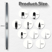 Pinceau à gel professionnel double embout pour ongles en acrylique, outils de manucure, ensemble de pinceaux métalliques pour nail art dégradé pour salon