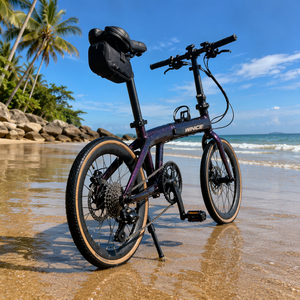 Vélo pliant WINICE portable 20 pouces en fibre de carbone Toray T700 T800, peinture caméléon, frein à disque hydraulique Shima-no 10 vitesses, <span class=keywords><strong>pneu</strong></span> 28 mm - Product Image 1