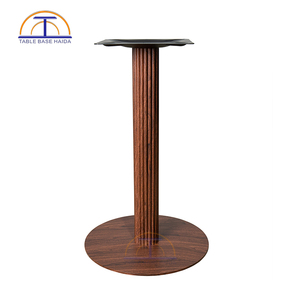 Modern çelik yivli Cafe baz ahşap tahıl Metal masa ayakları toptan restoran otel Bar fransız Bistro için yemek masası baz - Product Image 1