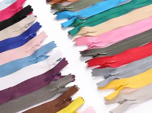 Fermeture à glissière Invisible en dentelle de Nylon de 22 pouces, fermeture à glissière blanche pour vêtements de tailleur