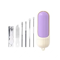 Lot de 6 coupe-ongles cylindriques en acier au carbone et kit de cure-oreilles rotatifs en spirale pour le nettoyage des oreilles - Vente en gros