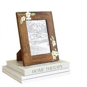 Handpainted Wooden Photo <b>Frame</b> for Home Decor Handmade Decorative <b>Picture</b> <b>Frame</b> for Table Wall Living Room Bedroom - Product Image 1