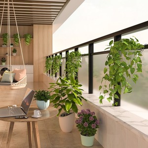 Stainless Steel Flower Pot Rack Round <b>Hook</b> Type Balcony Railing Hanger Hanging Basket For Outdoor Use - Product Image 3