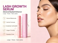 Sérum liquide personnalisé pour cils et sourcils, biologique, végétalien, marque privée, à la biotine, huile de ricin, peptides, sérum de croissance, hydratant et bouclant