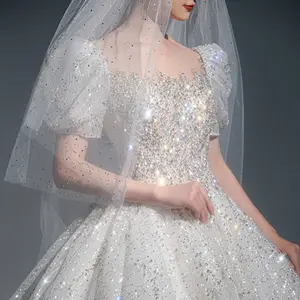 Luxurious Sparkling Bridal Wedding Dress Princess Dress Premium Tulle Sequin Wedding Dress