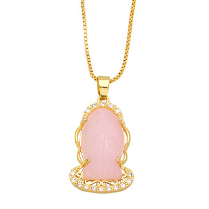 Collar con Colgante de la Virgen de Guadalupe, Chapado en Oro de 18k, con Cristales de Circonita Cúbica, Joyería Católica, NZ1399 - Product Image 5