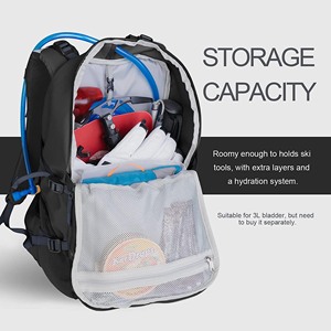 <span class=keywords><strong>Mochila</strong></span> de Hidratación <span class=keywords><strong>para</strong></span> Esquí de 22L, Bolsa de Viaje <span class=keywords><strong>para</strong></span> Snowboard, <span class=keywords><strong>Mochila</strong></span> Resistente al Agua <span class=keywords><strong>para</strong></span> Esquí, Senderismo y Camping - Product Image 4