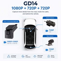 Cámara para Coche con 4 Lentes, Grabador de Video HD 1080P, Caja Negra, IA, ADAS, DMS, Reconocimiento Facial, 1 Año de Garantía