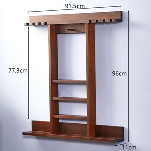 Supporto per stecca da biliardo in legno massello di alta qualità montato a parete, <span class=keywords><strong>asta</strong></span> di supporto per accessori da tavolo da biliardo - Product Image 5