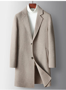 Abrigo <span class=keywords><strong>de</strong></span> Gabardina <span class=keywords><strong>de</strong></span> Lana <span class=keywords><strong>de</strong></span> Media Largura para Hombre, Otoño e Invierno 2025, Abrigo <span class=keywords><strong>de</strong></span> Terciopelo <span class=keywords><strong>de</strong></span> Doble Cara, Estilo Juvenil, Ligero y <span class=keywords><strong>de</strong></span> Lujo para Negocios - Product Image 5