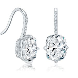 Pendientes de Aro de Moissanita Gris Plateado para Mujer con Piedra de Corte Pad, Joyería Elegante con Piedras Preciosas - Product Image 1