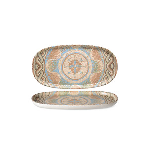 Plateau de service ovale Celest 21 × 11 cm H 1,6 cm Porcelaine fine de qualité supérieure Impression numérique Rinart - Product Image 1