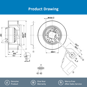 Ventilador Centrífugo de Refrigeración con Aspas de Plástico ebmpapst R2E133-BH82-34 200VAC 22/24W 2700/3150RPM 280m3/h ODM OEM - Product Image 4