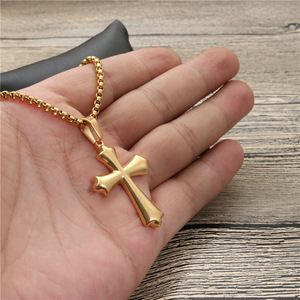 <b>Cross</b> Pendant Necklace Zinc Alloy Unisex Gift Jewelry Fashion Hip Hop Style - Product Image 3