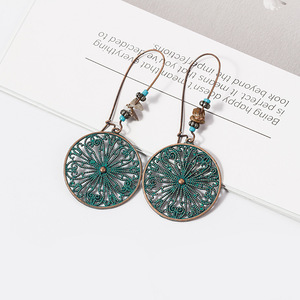 Pendientes de Estilo Étnico Bohemio, Retro, con Patrón Geométrico Calado, Exagerados, a la Moda, con Personalidad {Pendientes para Mujer} - Product Image 3