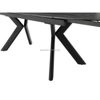 Table ronde avec plateau en pierre céramique frittée de 12 mm d'épaisseur, fonction extensible, ensemble de table à manger avec 8 chaises