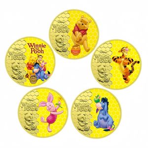 Pièce de monnaie commémorative plaquée or sur le thème de l'animation de bandes dessinées américaines, badge commémoratif en métal pour anniversaire d'enfants, cadeau de collection - Product Image 1