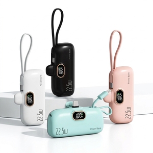 พาวเวอร์แบงค์แบบพกพาพร้อมขาตั้ง ชาร์จเร็ว มีจอแสดงผลดิจิตอล สายดาต้า Type-C ความจุ 5000mAh ขนาดเล็ก กำลังไฟ 22.5W มีสินค้าพร้อมส่ง - Product Image 6