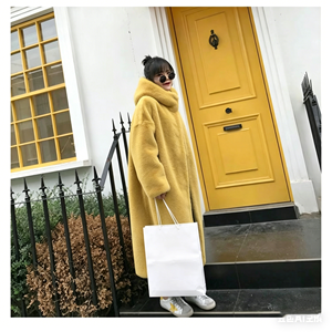 Nuovo Cappotto Elegante Invernale Stile Coreano in Finta Pelliccia di <span class=keywords><strong>Visone</strong></span>, Lungo e Spesso con Cappuccio per Donne in Gravidanza - Product Image 2