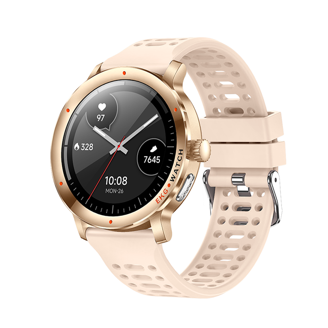 2026 New KC102 Smart Watch 1.32 Inch AMOLED ECG Body Temperature Blood Pressure Monitor BMI Measurement IP68 Waterproof Silicone