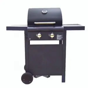 Recubrimiento de polvo negro de 2 quemador de la parrilla de barbacoa de Gas 6602-2011A1