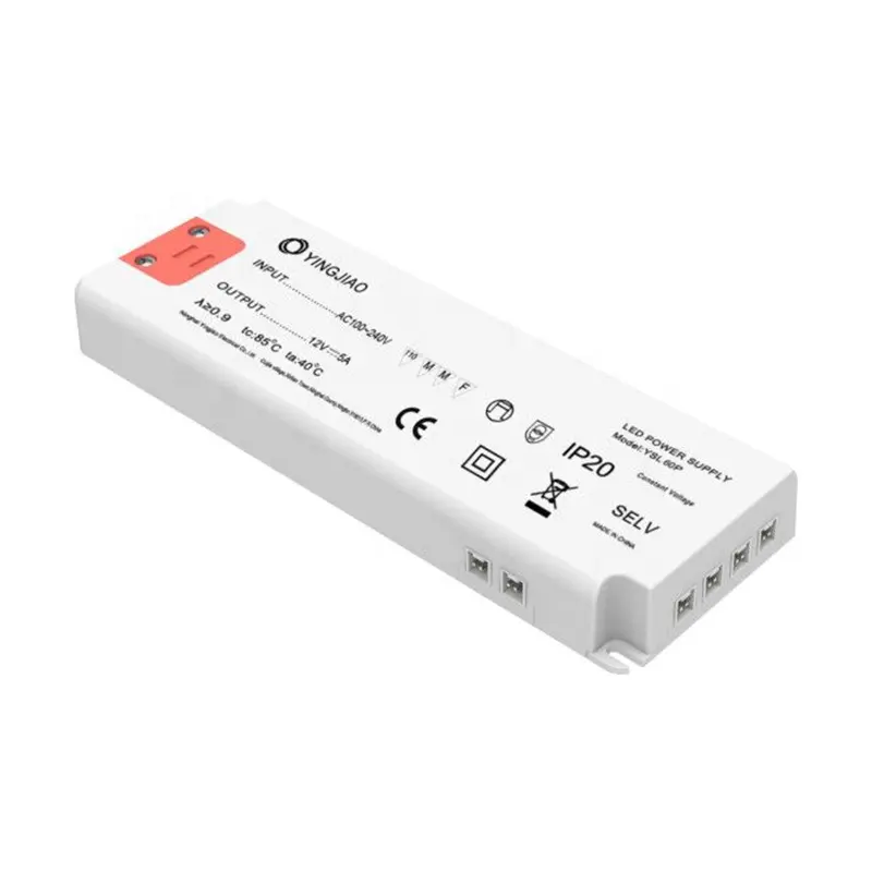 סיטונאי חכם Slim LED נהג 60W 12V DC 5A מרובה פלט יציאת ממשק LED אספקת חשמל עבור ארון אורות