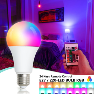Ampoule LED intelligente RGBW avec télécommande, 16 millions de couleurs, lumière à intensité variable E27/E26, lumière à couleur changeante 2700K-6500K pour la décoration de la maison - Product Image 4