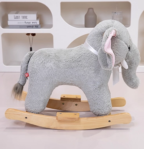 2-6 Year Old Children's Plush Toy Gray <b>Elephant</b> Rocking Horse As a <b>Gift</b> for Children - Product Image 3
