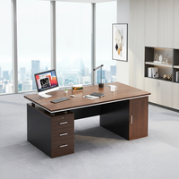 Bureau de direction moderne en bois avec rangement pour la maison et le bureau, table d'ordinateur ergonomique