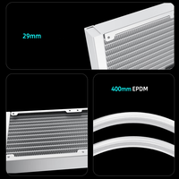Refroidisseur de processeur liquide AIO 360 mm avec écran LCD incurvé, trois ventilateurs ARGB, système de refroidissement par eau haute performance pour PC