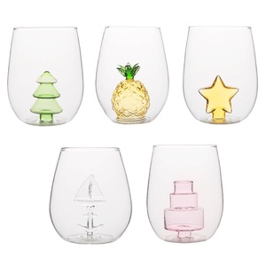 Hot bán khuyến mại thủy tinh Quà Tặng rõ ràng 3D bí ngô nếm rượu vang Kính stemless rượu vang Kính - Product Image 6