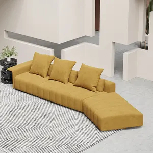 Italian Minimalist Leather Piano Key Module Sofa Living Room Modern Light Luxury Top Layer Cowhide Sofa