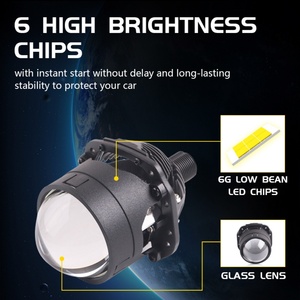 Sanvi New Arrival 2.5 INCH 64W RHD/LHD 12V 10000LM 6000K S8PRO Biled Bi <b>LED</b> <b>Projector</b> Lens Headlight Retrofit Kits - Product Image 2