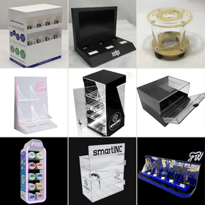 Support d'affichage pour chicha en acrylique avec lumière LED TDP, avec roulettes, portable, à 2 niveaux, pour magasin de détail - Product Image 2