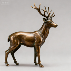 Statue d'animal réaliste en laiton sur mesure, fabriquée par la technique de coulée, pour la décoration de hall d'hôtel, de <span class=keywords><strong>restaurant</strong></span>, de cheminée, ou comme cadeau d'entreprise, ou objet d'art. - Product Image 2
