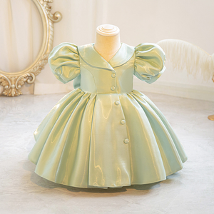 ชุดเดรสเด็กผู้หญิงทรงเอ สไตล์เจ้าหญิง กระโปรงยาวคลุมเข่า ติดกระดุม ดีไซน์ Pengpeng สำหรับฤดูร้อน - Product Image 5