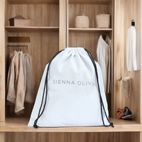 Grand sac de rangement pliable en toile de coton mousseline à fond rond, personnalisable et réutilisable, pour vêtements, couettes et protection anti-poussière domestique