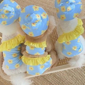 Traje <span class=keywords><strong>de</strong></span> Baño Transpirable <span class=keywords><strong>de</strong></span> Verano para Perros, Estilo Japonés y Coreano, con Estampado Floral, para Teddy y Bichón - Product Image 4