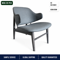 Fauteuil lounge en cuir gris de haute qualité, fauteuil d'appoint avec structure en chêne massif pour salon, OEM ODM personnalisé