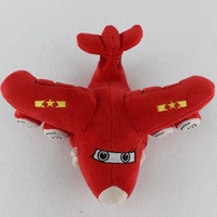 Avion en peluche rouge doux et réaliste avec votre logo