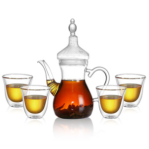 Vetreria calda stile <span class=keywords><strong>turco</strong></span> arabico teiera in vetro resistente al calore ad alta borosilicato trasparente teiera in vetro per fiori di tè <span class=keywords><strong>rosso</strong></span> - Product Image 5